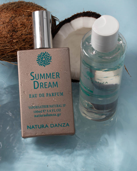 Σετ με άρωμα SUMMER DREAM βανίλια - καρύδα: Άρωμα και Αφρόλουτρο 200ml - NATURADANZA
