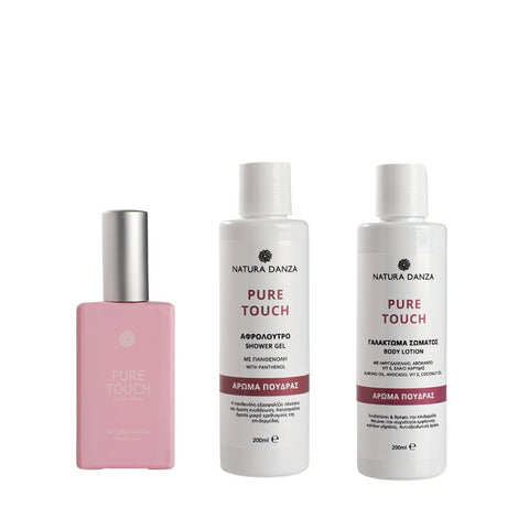 Άρωμα Πούδρας Pure Touch: Άρωμα, Αφρόλουτρο 200ml και Γαλάκτωμα Σώματος 100ml - NATURADANZA