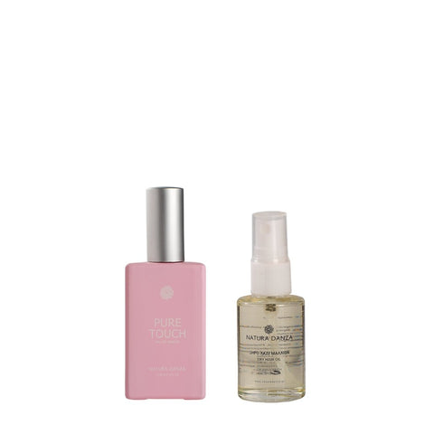 Σετ με άρωμα Πούδρας Pure Touch: Άρωμα και Ξηρό Λάδι Μαλλιών - NATURADANZA