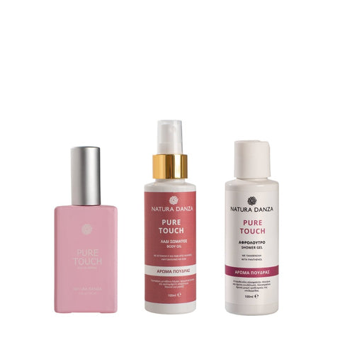 Άρωμα Πούδρας, PURE TOUCH Άρωμα 50ml, Λάδι Σώματος 100ml και Αφρόλουτρο 100ml - NATURADANZA
